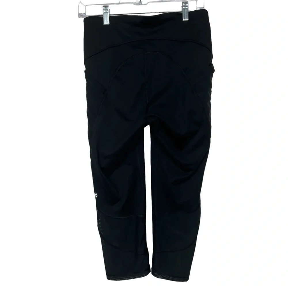 All in Motion Black Crop Mesh Leggings Medium